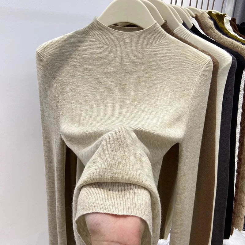 Autumn Winter Turtleneck Sweater Women 2025 Solid Slim Pullover Warm Casual Jumpers Korean Fashion Knitwear Base Layer Tops