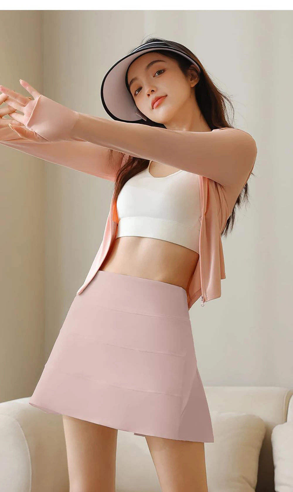 Pleated Skirt High Waisted Elastic Sports Fitness A-Line Short Skirt  Summer Fashion Casual Preppy Style Skirt Women's Clothing