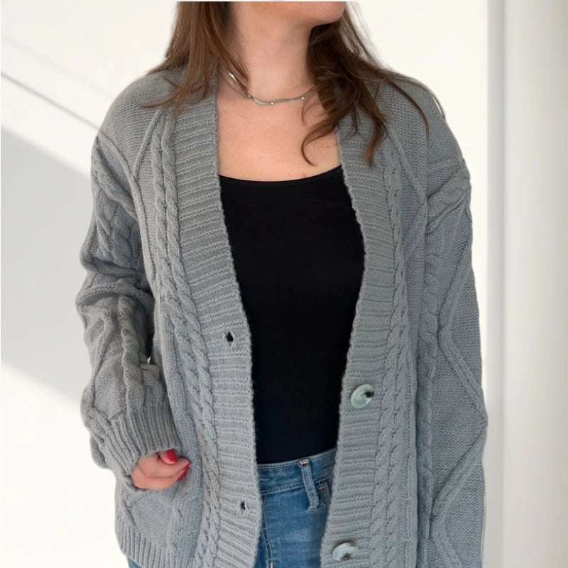 2025 New Collection  Loose Fit Warm Cropped Cardigan Women Y2k Cardigan Female Oversized Sweater Spring Ttpd Grey Cardigan Women