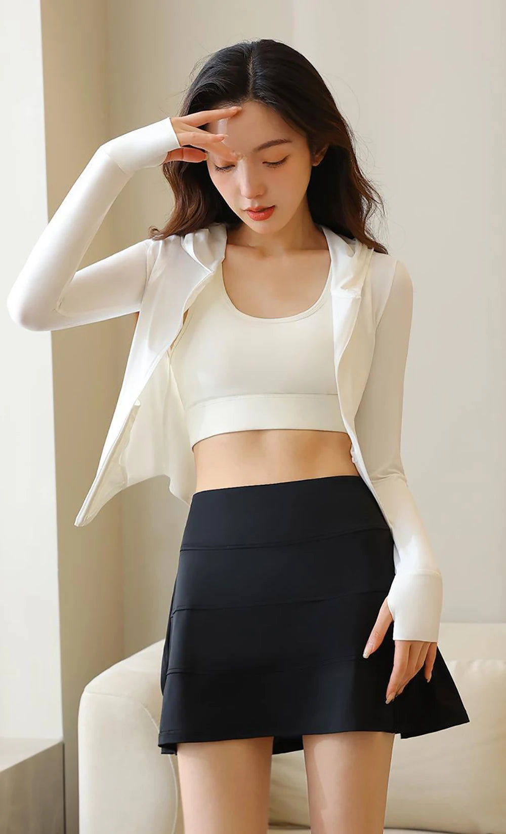 Pleated Skirt High Waisted Elastic Sports Fitness A-Line Short Skirt  Summer Fashion Casual Preppy Style Skirt Women's Clothing
